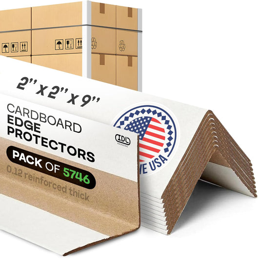 IDL Packaging Cardboard Edge Protectors 2" x 2" x 9", Full Pallet of 5,746 pc, White - V-Board Reinforced Corner Protectors - Regular-Duty Cardboard Corners for Shipping