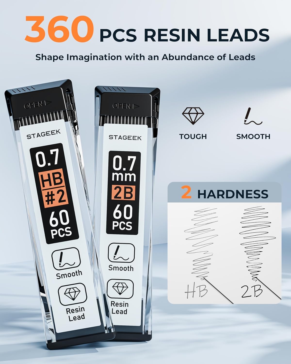 0.7mm Mechanical Pencil Set, 3PCS Metal Mechanical Pencils 0.7mm with 6 Tubes HB & 2B Lead Refills,Erasers, Weatherproof Artist Pencils with Case for Outdoor Writing Drafting Drawing