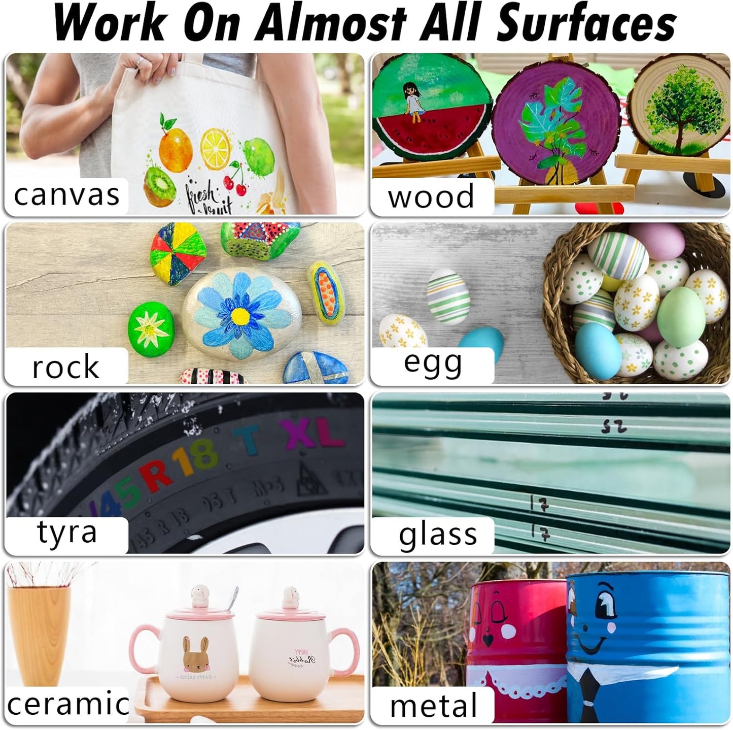 Gold Paint Markers, 3 Pack Oil-Based Waterproof Quick Dry Permanent Paint Pen Set for Rocks Painting, Wood, Fabric, Plastic, Canvas, Glass, Mugs, Metal, Tire, Stone, DIY Craft