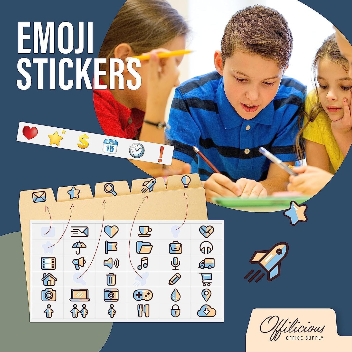 25 Manila Index Card Box Dividers - 3x5" with Tabs & 108 Stickers, Monthly & Recipe Guides, Greeting Card Dividers