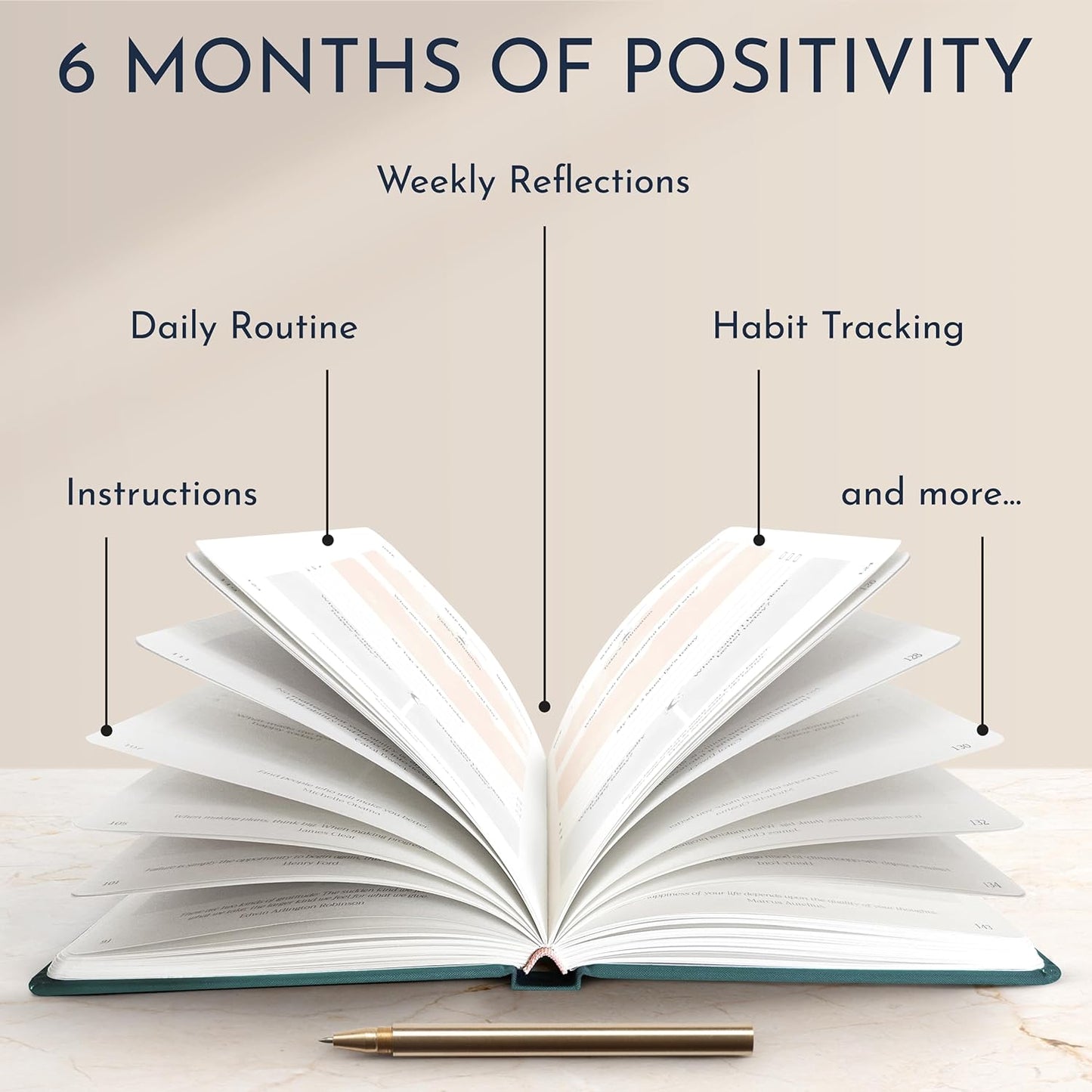 RYVE Daily Gratitude Journal for Women: 6-Month Guided Positivity & Wellness Journal with Prompts - Affirmation, Mindfulness, Self Help & Reflection, Gratitude Journal Notebook, Manifestation Journal