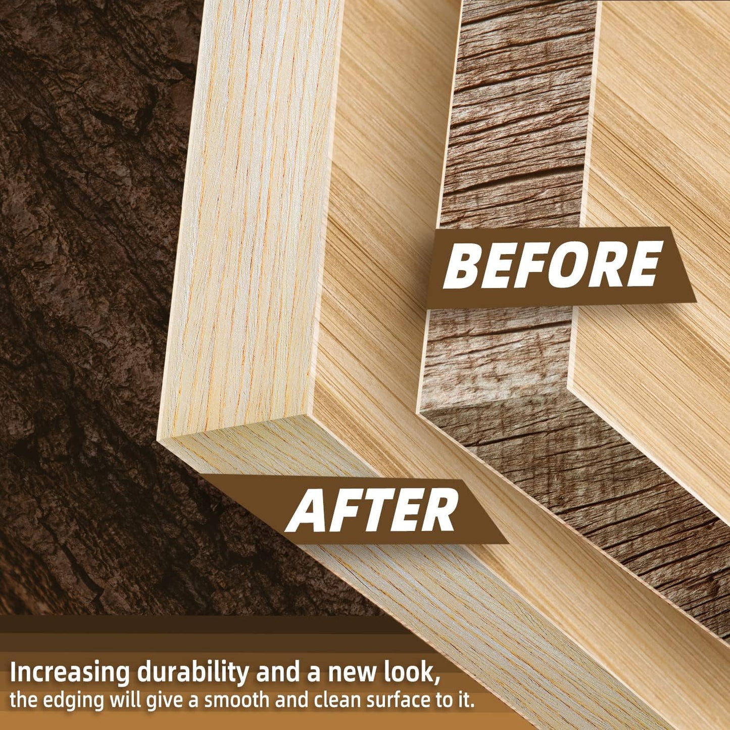 GSCIT Club Oak Edge Banding, 3/4 inch x 25ft roll of Veneer Edge Banding Preglued Flexible, Real Wood Tape Banding