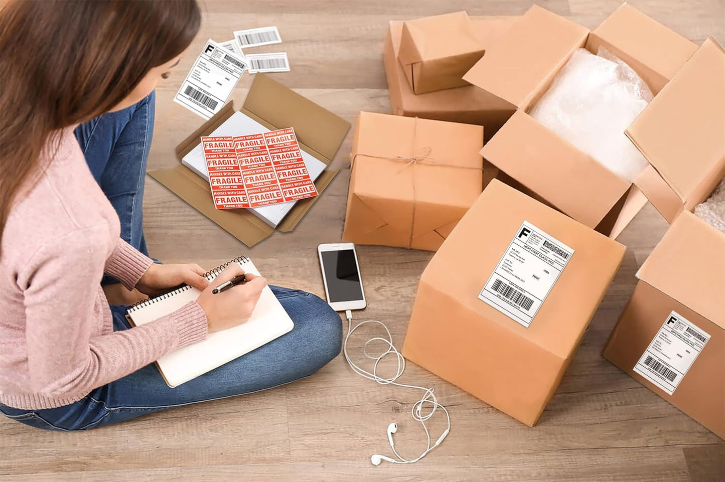 Half Sheet Shipping Labels, 8.5" x 5.5" Address Labels, Half Sheet Self Adhesive Mailing Labels for Laser & Inkjet Printers (1000 Sheets, 2000 Labels)