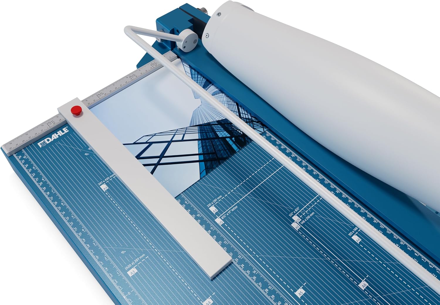 Dahle 567 Premium Guillotine Trimmer, 21" Cut Length, 35 Sheet Capacity, Self-Sharpening Blade, Manual Clamp, w/Safety Guard