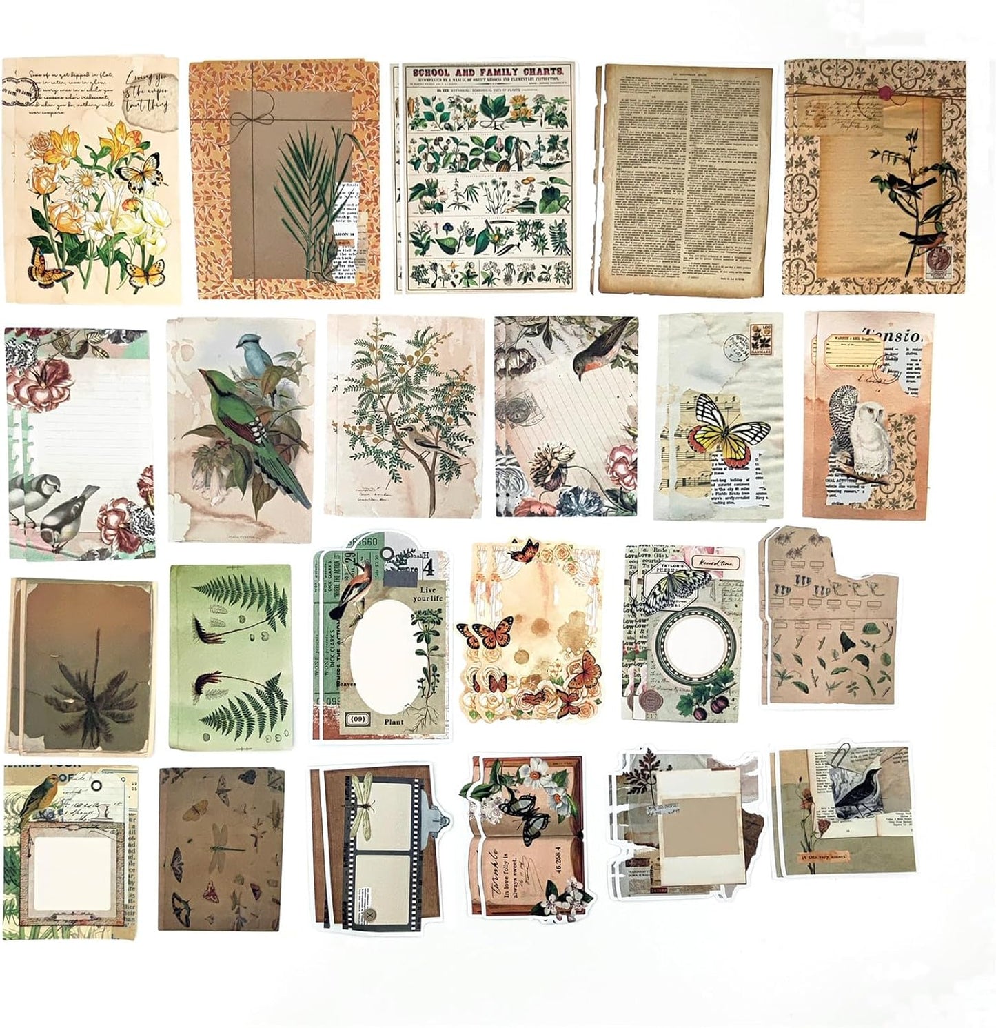 200PCS Vintage Scrapbooking Supplies Pack, Aesthetic Scrapbook Sticker Paper Art Journaling Kit for Bullet Junk Journals,Planner,Cottagecore Decor Gifts (Animal)