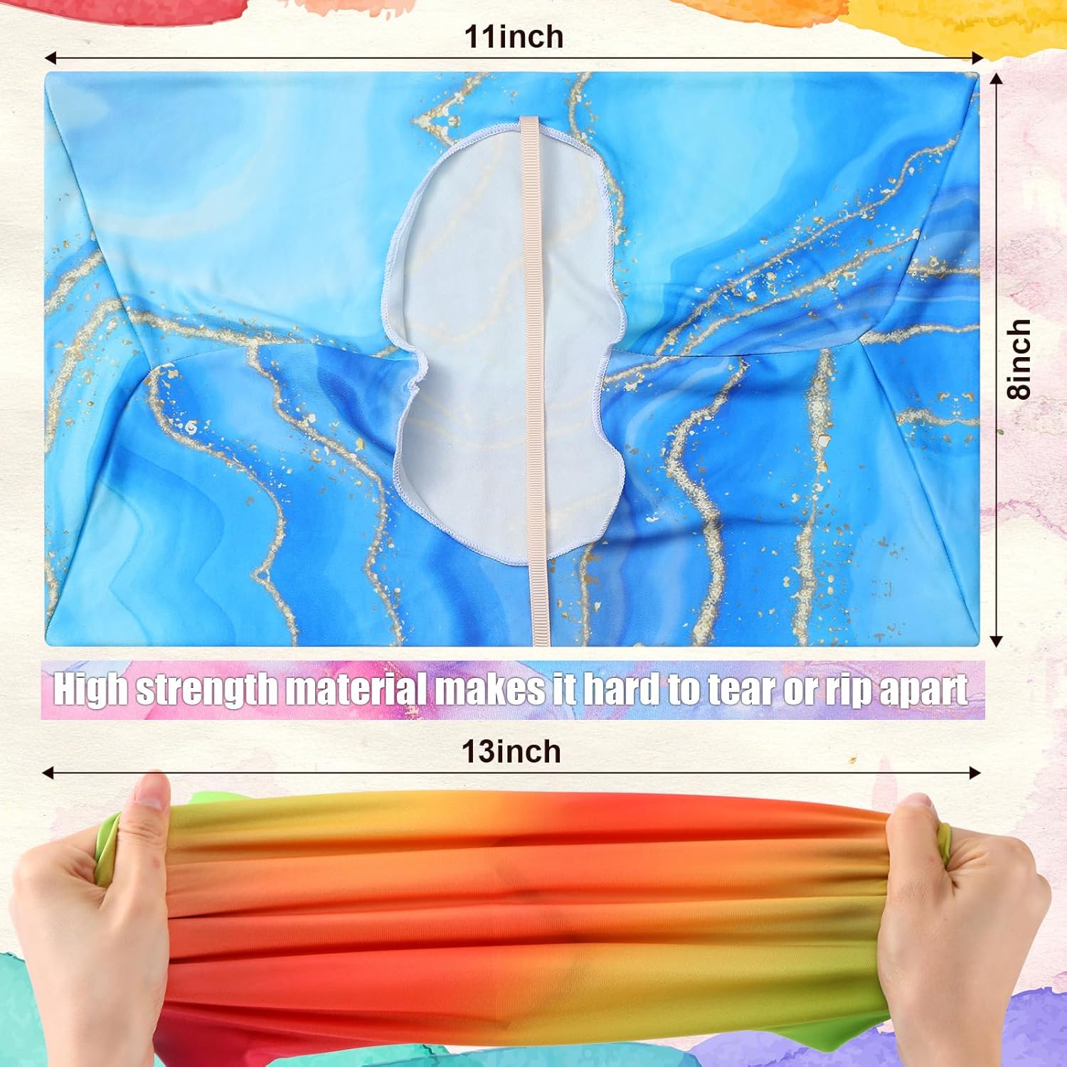 Yexiya 6 Pcs Stretchable Book Cover Jumbo Fabric Book Covers Colorful Pattern Book Protector Washable Reusable Protective Textbook Cover for Hardcover Textbooks up to 9 x 11 in (Marble Pattern)