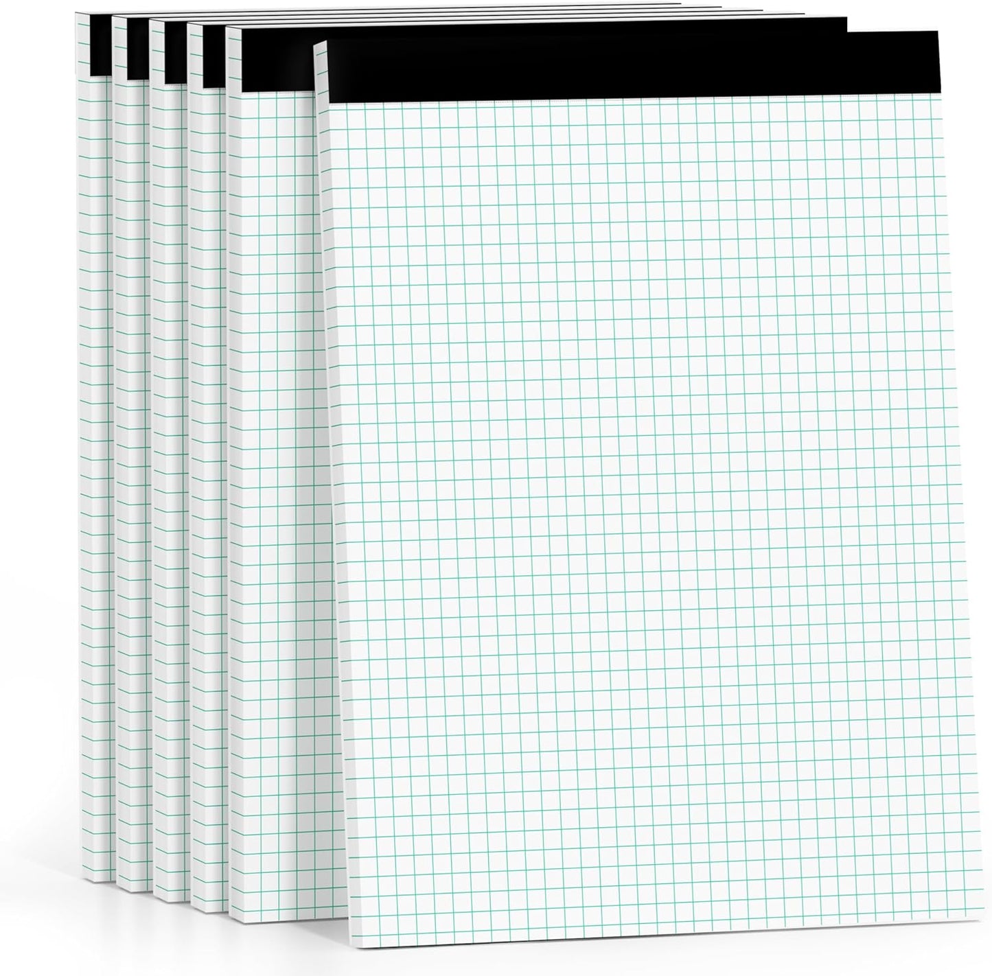 Graph Paper Pads 8.5 x 11, 4x4 Graph Ruled, 6 Pack 1/4 Graph Paper Notebooks, Grid Paper Pad Notebook 8-1/2" x 11" Graphing Paper, Perforated Quadrille Pad, 70GSM White Graft Paper Pads, 30 Sheets/Pad