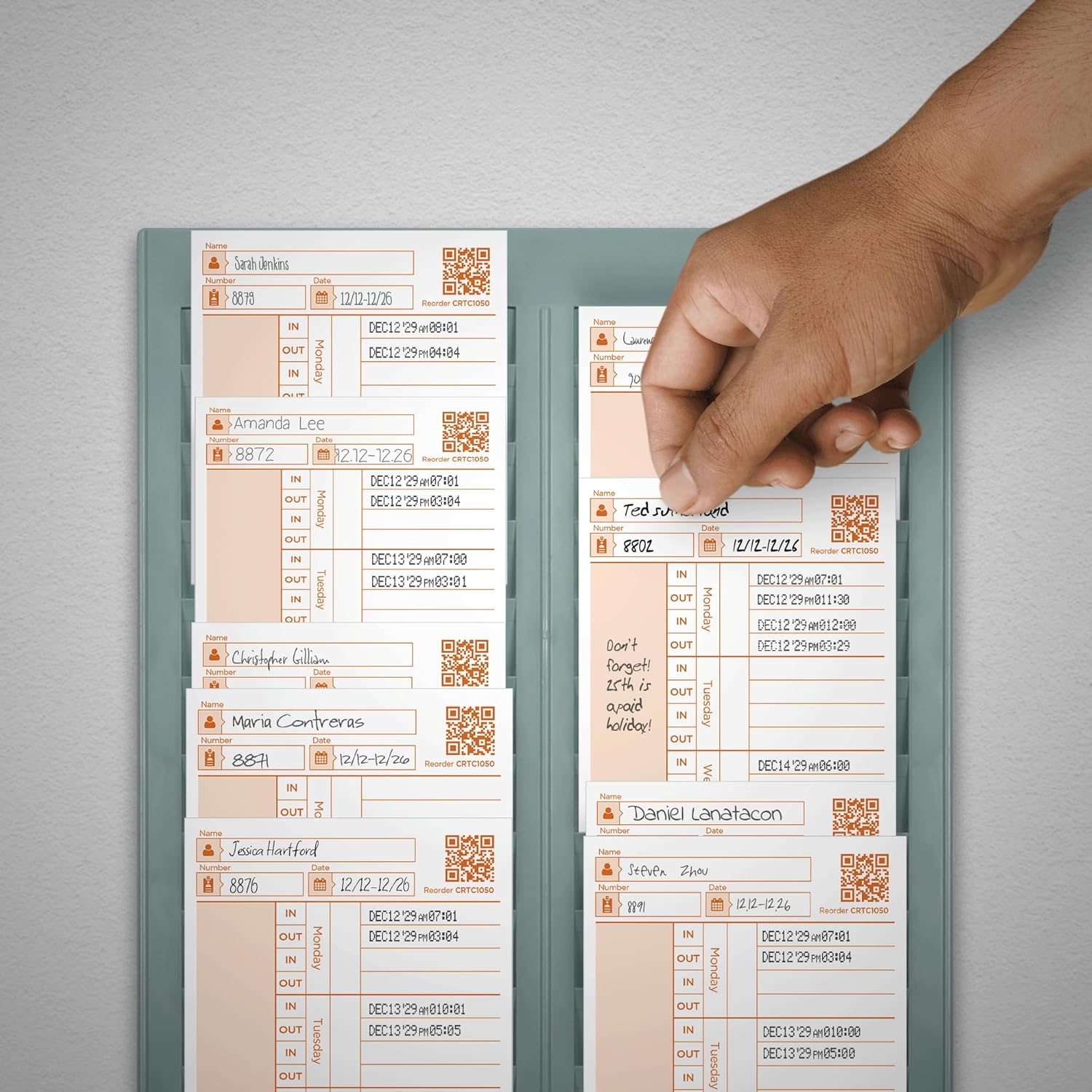 uPunch 100 Time Cards for CR1000 Digital Time Clock and Date Stamp
