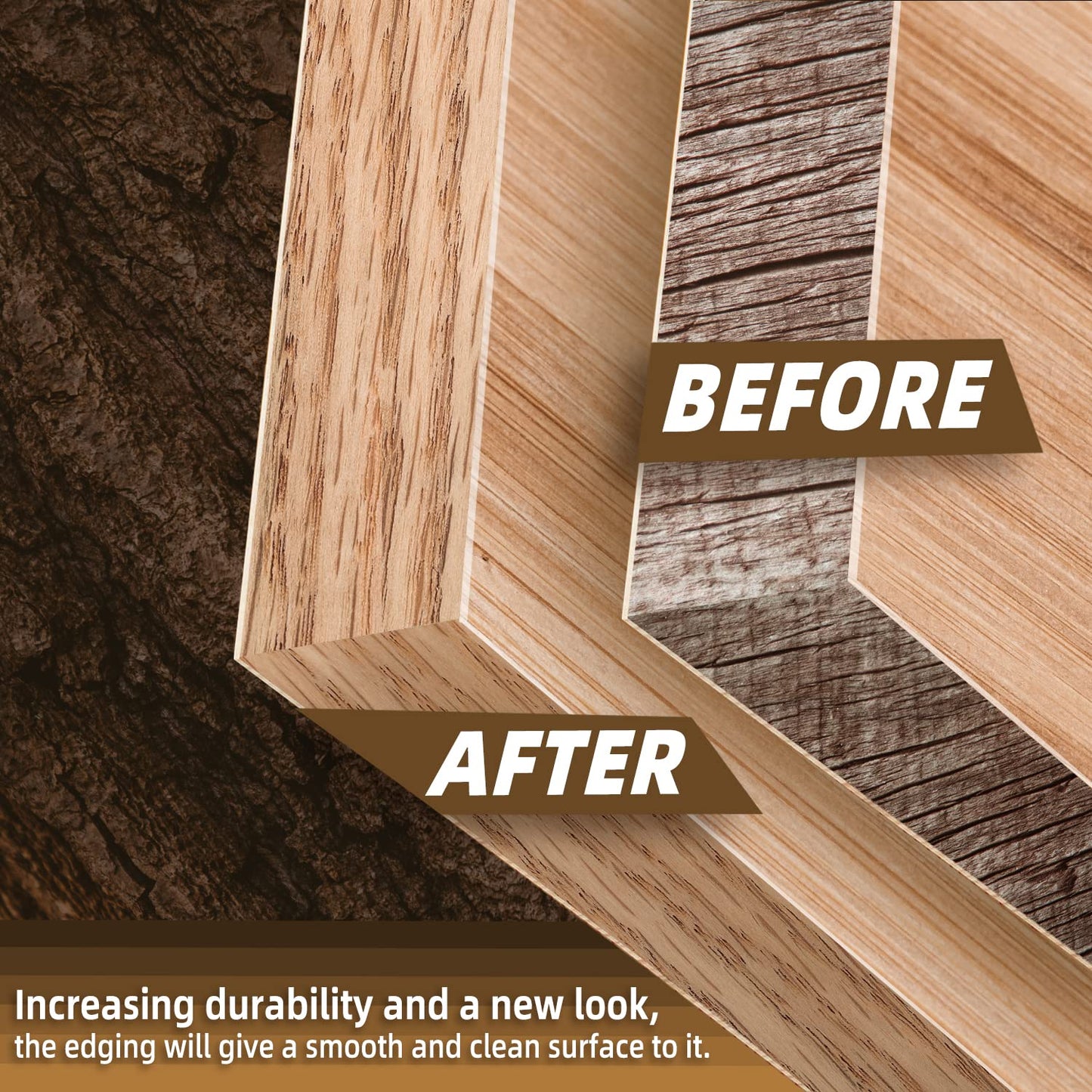 GSCIT Club Red Oak Edge Banding, 3/4 inch x 50ft roll of Veneer Edge Banding Preglued Flexible, Real Wood Tape Banding