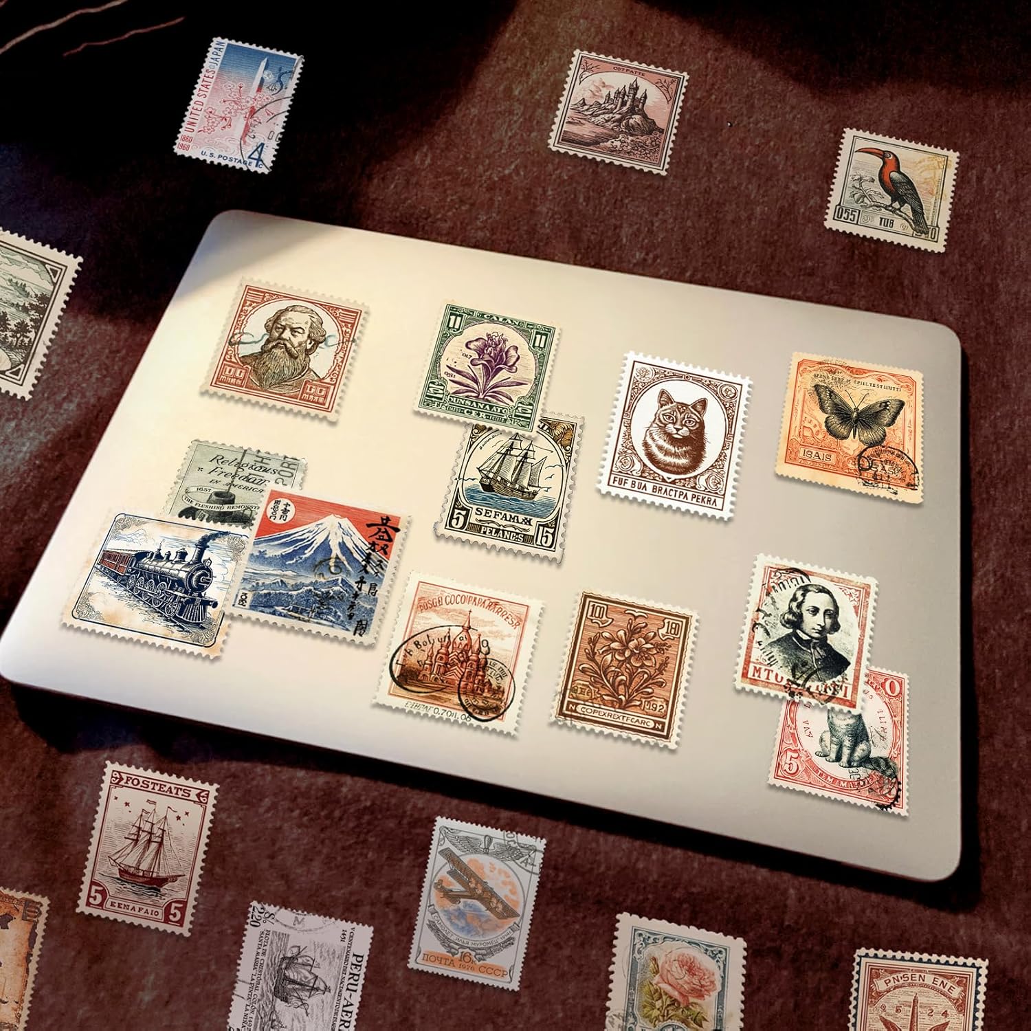 Vintage Scrapbook Stickers Set, Retro Stickers for Bullet Journal, Antique Looking Sticker for Junk Journal Collage Album (Memory Stamp 100pcs)