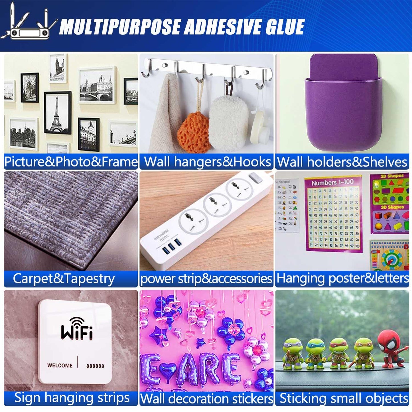 10 Rolls-9.85 FT Double Sided Mounting Tape Heavy Duty Removable,Clear Thick Nano Tape Adhesive Reusable,Wall Poster Picture Hanging Strips Putty, Sticky Tack Gel Glue for Hangers,Photo