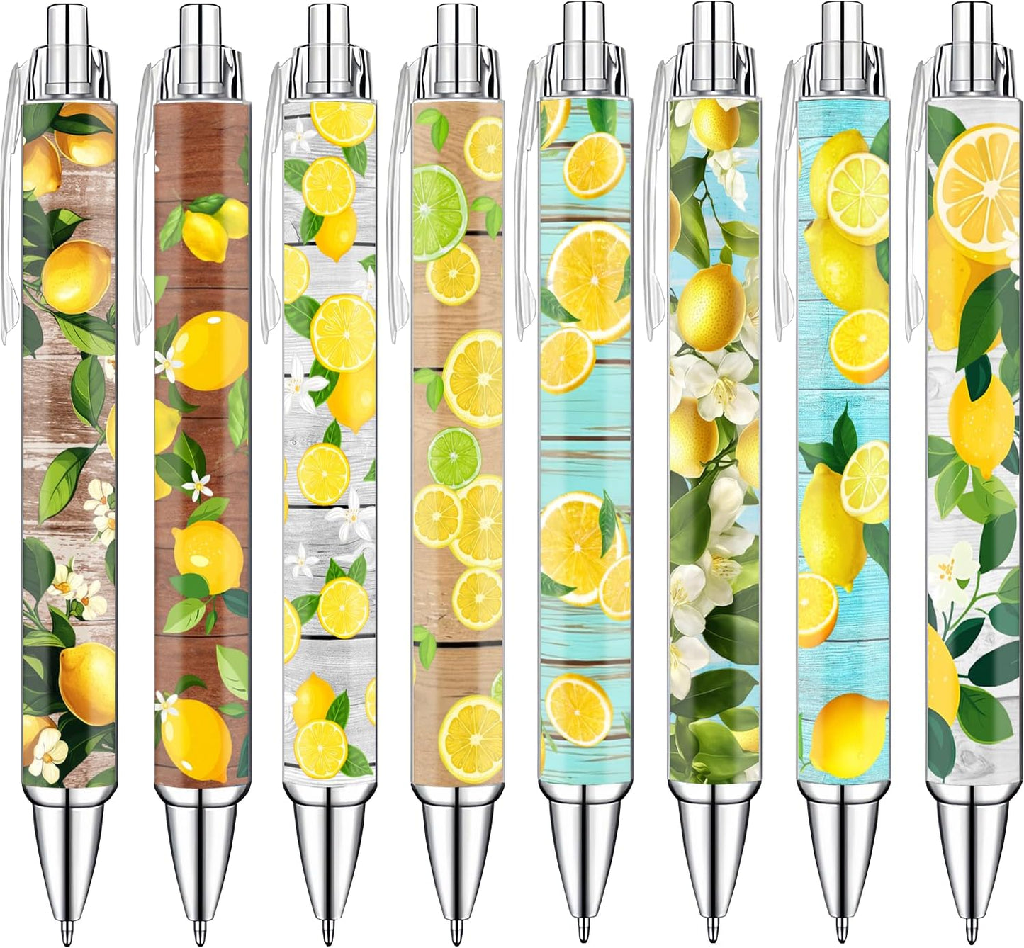 Idealmuzik Lemon Pens Set – Fun Citrus-Themed Pens for Girls, Students, and Stationery Lovers – Smooth Writing Ballpoint Pens for School, Journaling, or Gifts – Bright and Cheery Design, 8 Pack