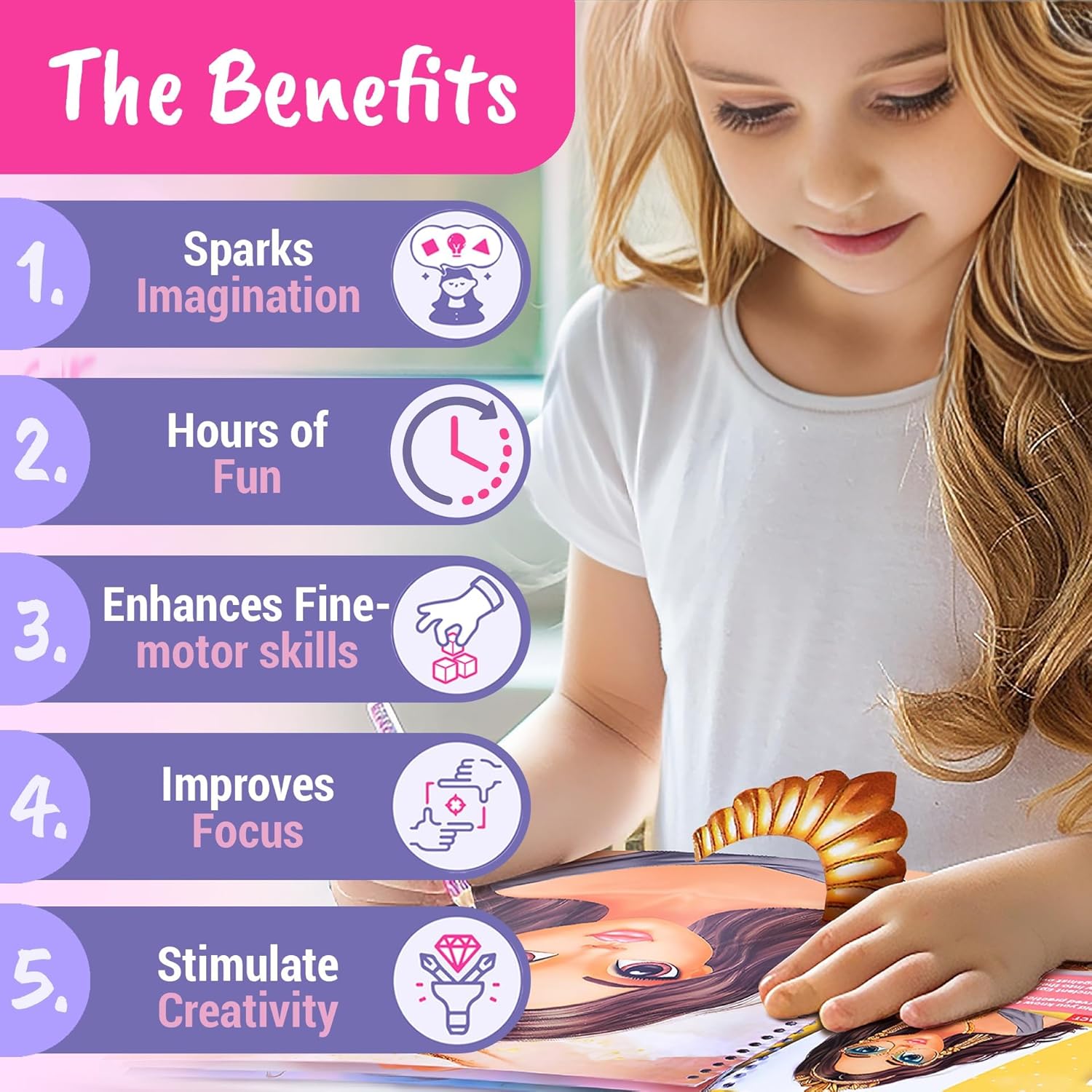 Sticker Stylish Dress up Jewelry. Sticker Activity Book for Kids. Learn Girls Fashion Design with Stickers and Guides for Kids 5 and up with 250+ Reusable Stickers. Gift for Girls