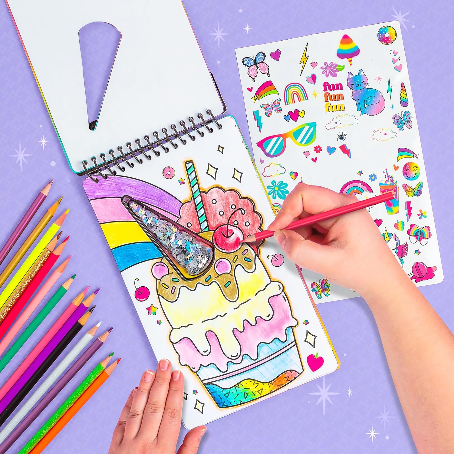 Fashion Angels Unicorn Sketch Portfolio Set Bundle, Bulk Pack of 4 Unicorn Design Sketch Books, Ideal Gift & Party Favor for Girls, Kids, Tweens