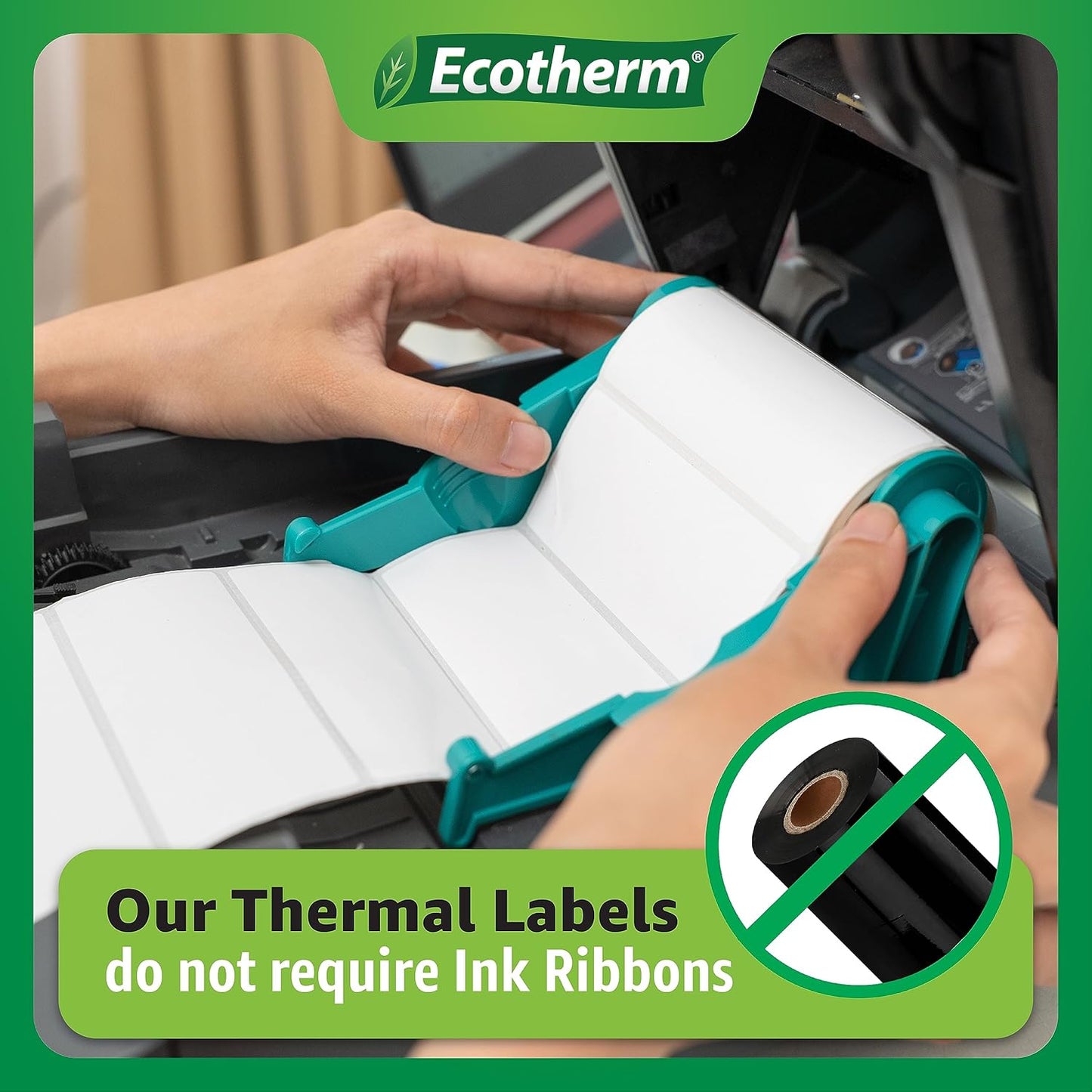 3" x 2" Thermal Labels | 4 Rolls | 2940 Labels | fits Zebra, Munbyn, Rollo, Godex, Arkscan, iDPRT, Offnova Thermal Label Printers and More | Blank White Adhesive Stickers by Ecotherm