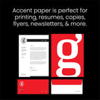 Accent Opaque White Printer Paper, 13” x 19” 32lb Bond/80lb Text Copy Paper – Premium Super Smooth Computer Paper, 97 Bright, 118gsm – Ideal for Ink Heavy Printing – 189035R – 300 Sheets (1 Ream)