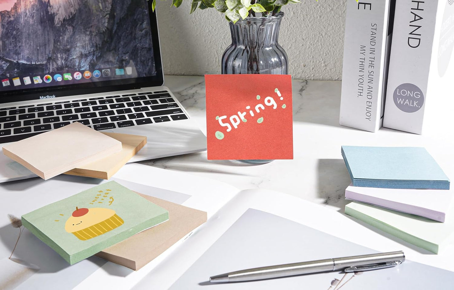 (18 Pads) Pop Up Sticky Notes 3x3 Refills, Vintage Color, Strong Adhesive Memo Pad Bulk, Suitable for Home, Office, School, Clean Removal