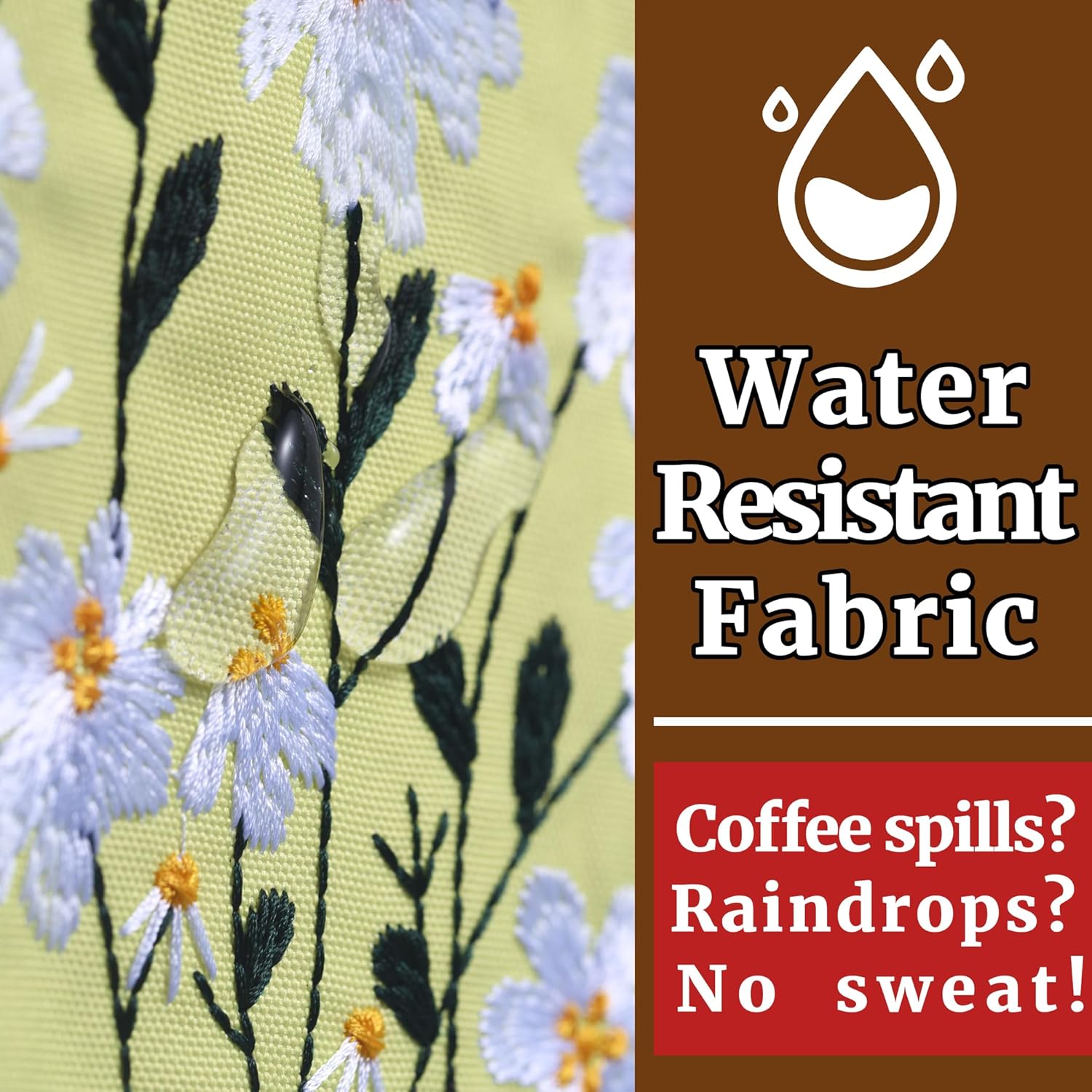 LParkin Daisy Flower Embroidery Book Sleeve with Zipper for Readers Protector Cover Gift for Book Lovers, 11x 8.5 Inch Washable Fabric, Daisy White(White)