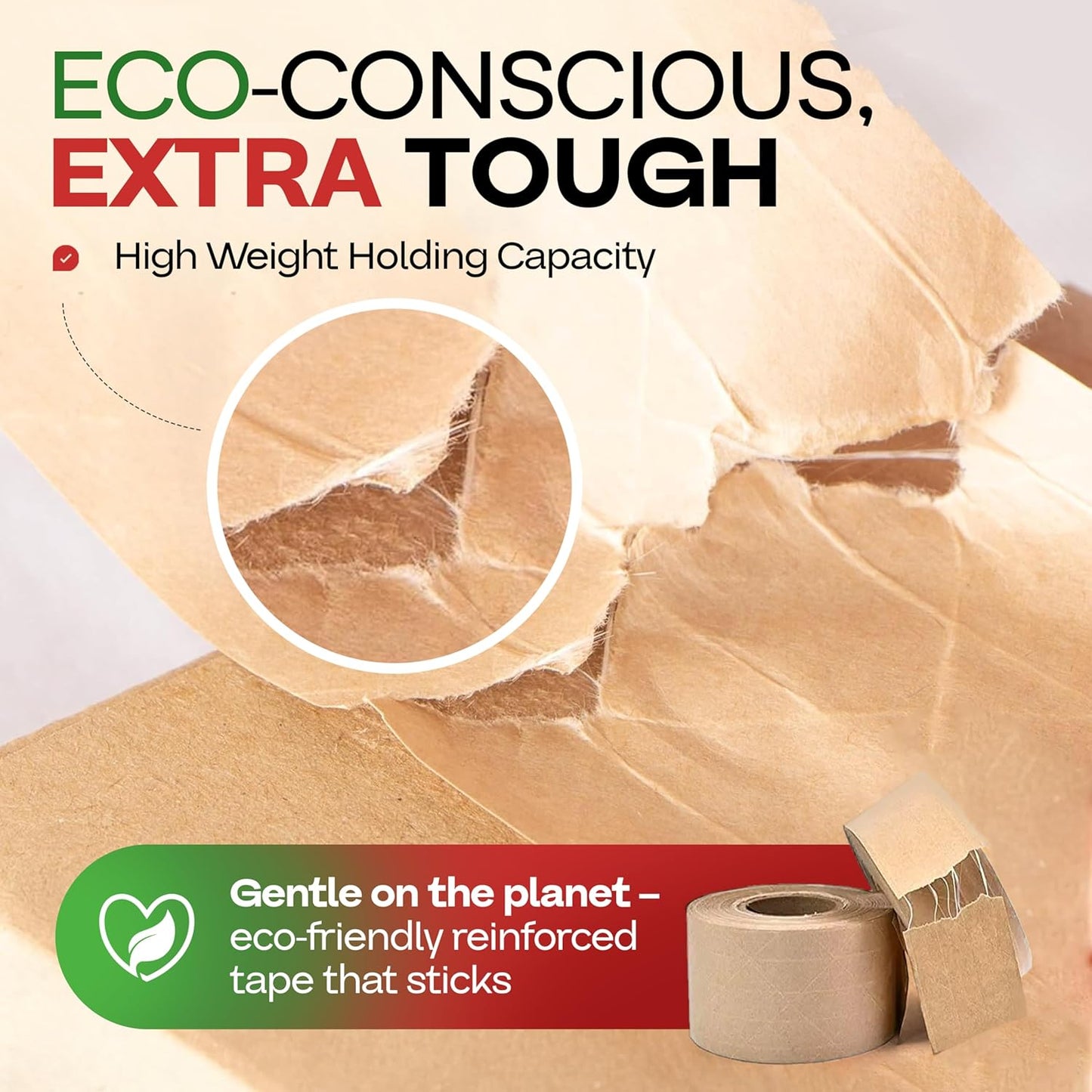 IDL Packaging 2.83" x 450 feet Reinforced Water-Activated Kraft Gummed Tape 30lb Thickness (Pack of 4) - Secure Paper Packing Tape for Secure Carton Sealing - Heavy-Duty for All Conditions, Brown