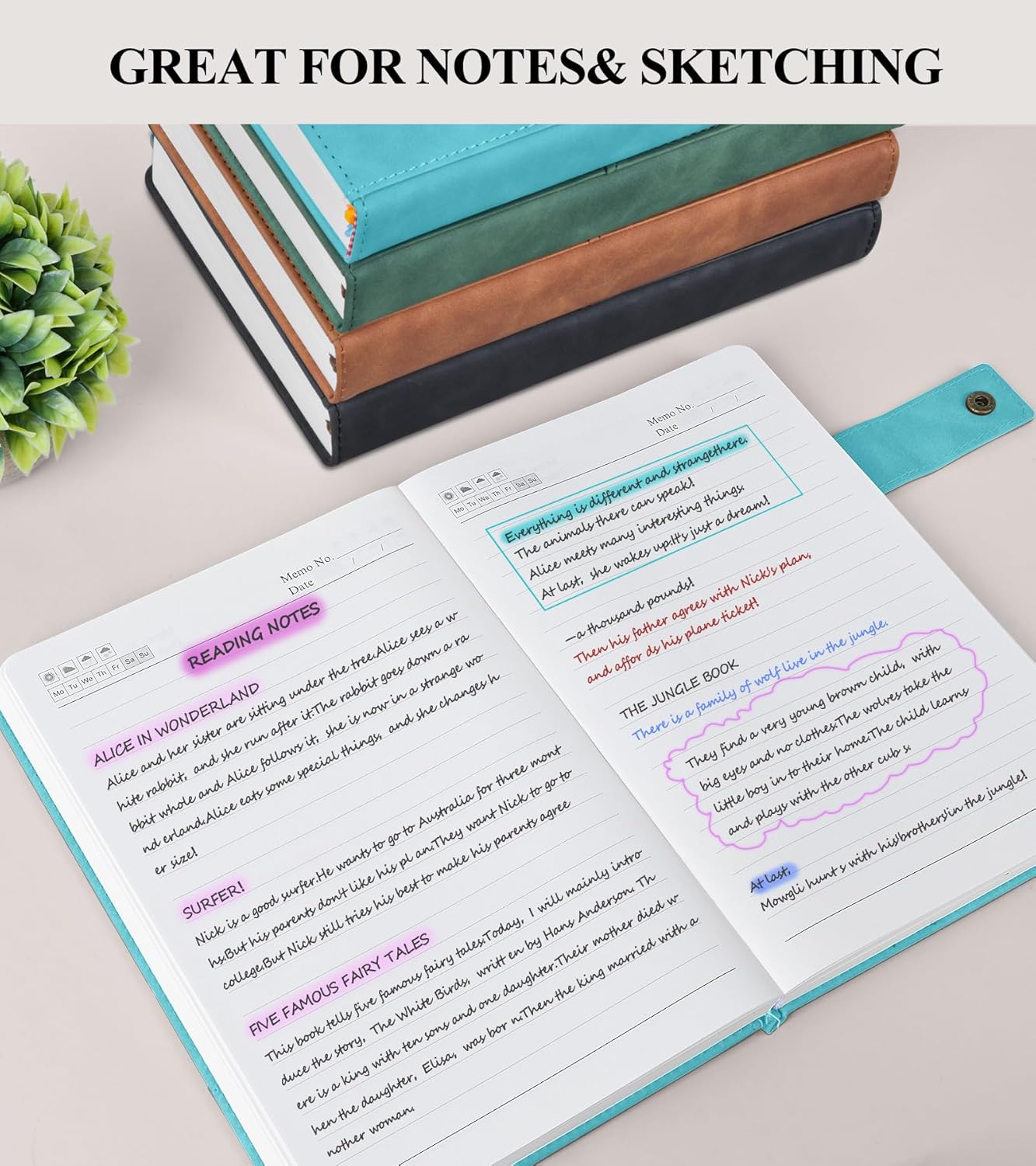 365 Page Thick Lined Journal Notebook for Men Women, A4 Large Leather Journals for Writing, Hardcover Notebooks for Work, School, Note Taking, Business, Travel Diary, College Ruled 8.5" x 11"