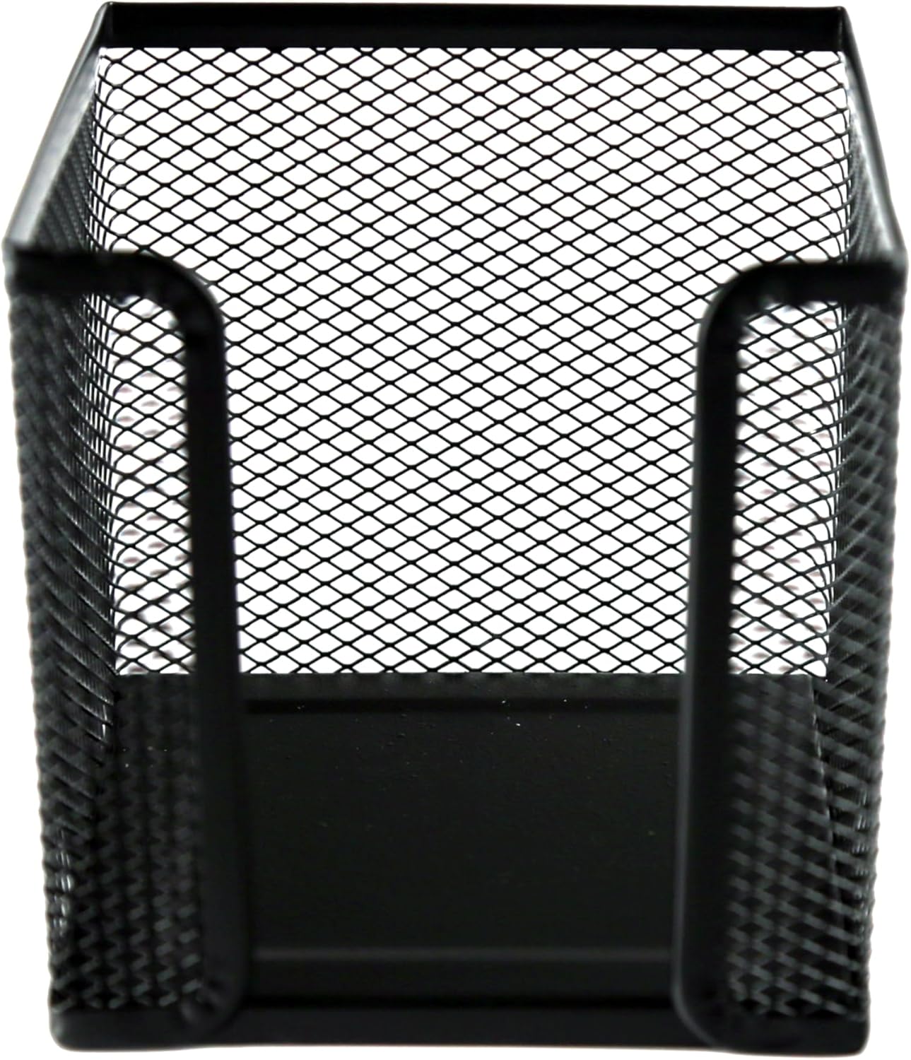 Huron Desktop Desk Sticky Note Pad Memo Note Cube Holder Dispenser for Office Home School, Black Metal Mesh (1/4/24/72) (24 pc)