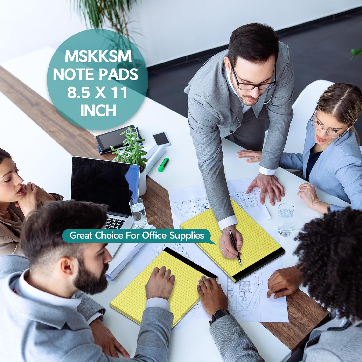 Legal Pads 8.5 x 11, 3 Pack Yellow Note Pads 8.5 x 11 Writing Pads, Wide Ruled Legal Notepads, Lined Pads of Paper Yellow Paper Pads, 30 Sheets Per Notepad for School, Home, Office, Business