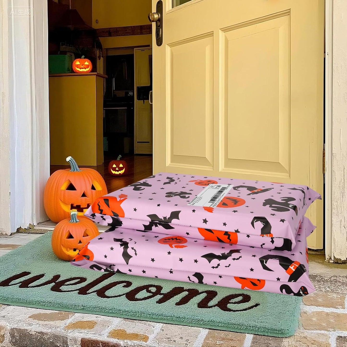 Halloween Poly Mailer 10x13 Inch 100 Pcs, Waterproof Shipping Bags for Clothing, Tear-Resistant Mailier Bags, Strong Mailing Bags with Self-Seal - Purple