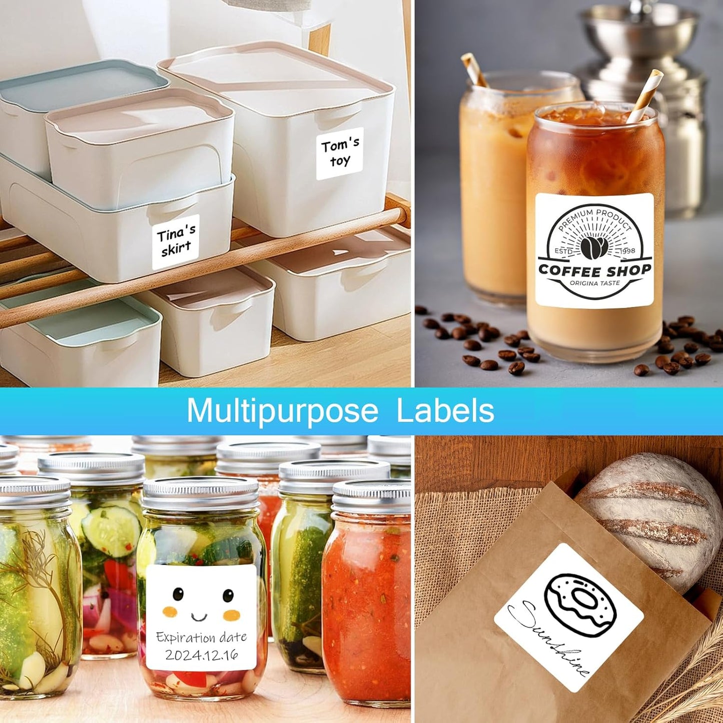 FungLam Printable Sticker Paper, 3-1/3" x 4" Shipping Address Labels 3000 Blank Mailing Labels for Laser & Inkjet Printers, 6 per Page Label Stickers, 500 Sheets