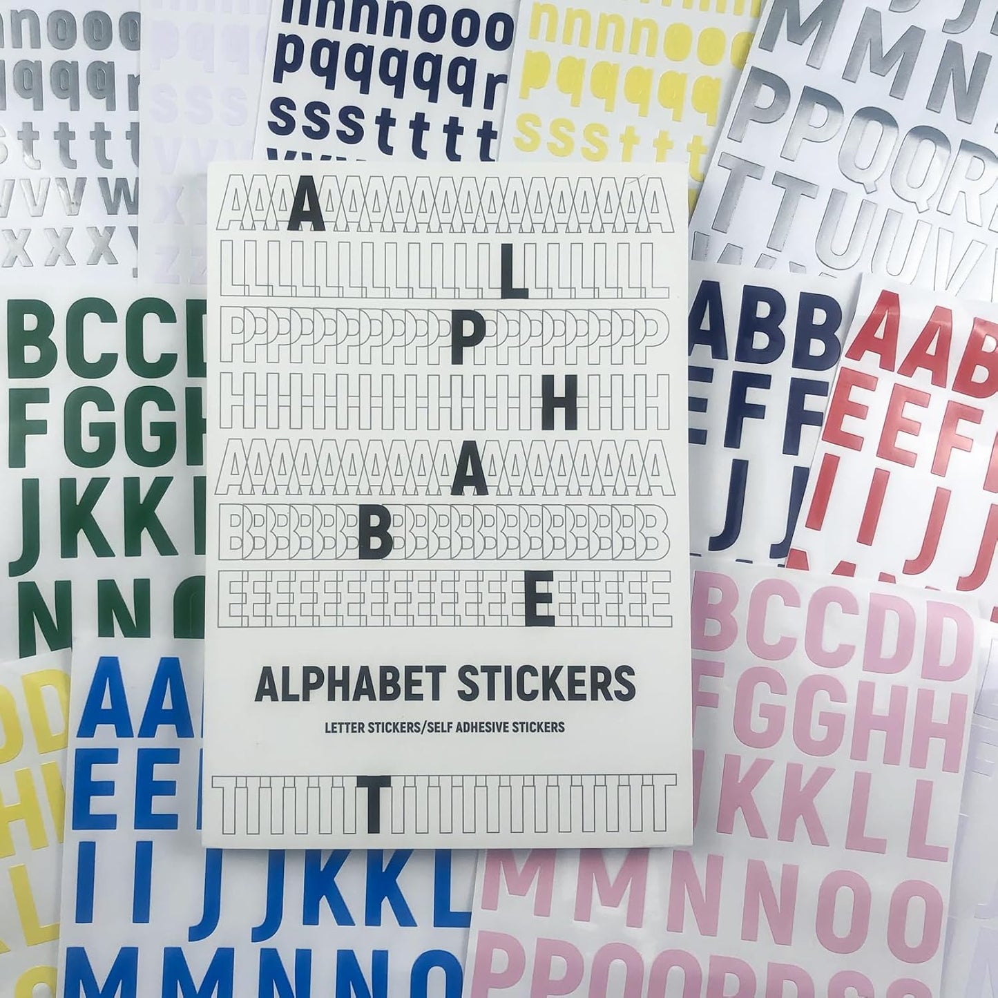 3456 Pcs 36 Sheets Colorful Alphabet Stickers Pad, 9 Colors Self Adhesive Letter Number Stickers Vinyl Waterproof Decals for Mailbox Gift Decoration Door Classroom Decor DIY Crafts