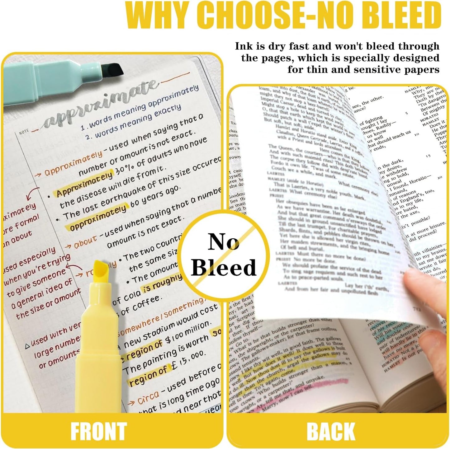 Highlighters, 8 pcs Aesthetic Pastel Highlighters, Chisel Tip Book Highlighter, Candy Colors, No Bleed Bible Highlighter Assorted Colors