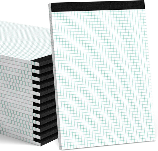 Graph Paper Pad 8.5 x 11, 24 Pack, 4x4 Graph Ruled, Grid Paper Pad 8-1/2" x 11", Blueprint Quadrille Pad, Easy Tears Off, Grid Pad Notebook 8.5 x 11, White 70 GSM Graft Paper, 30 Sheets/Pad
