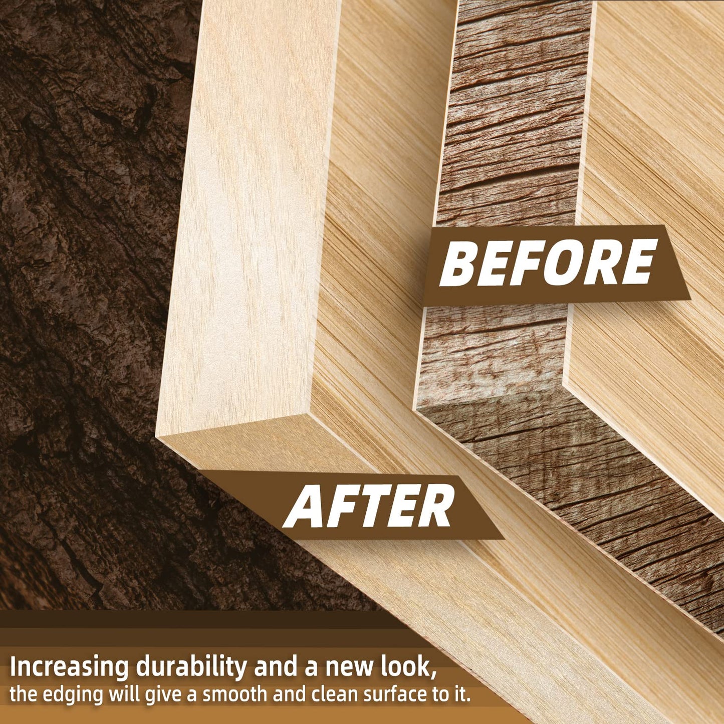 GSCIT Club Birch Edge Banding, 1/2 inch x 100ft roll of Veneer Edge Banding Preglued Flexible, Real Wood Tape Banding