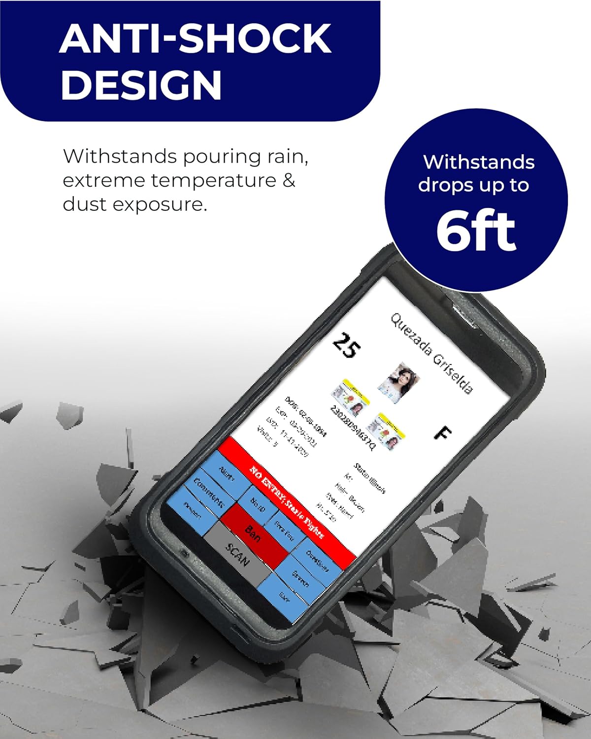 ID Scanner - Quantum Edge V3 Drivers License and Passport Reader - Age Verification and Customer Management - Includes Handheld Scanner, Outer Carry Case, & Accessories