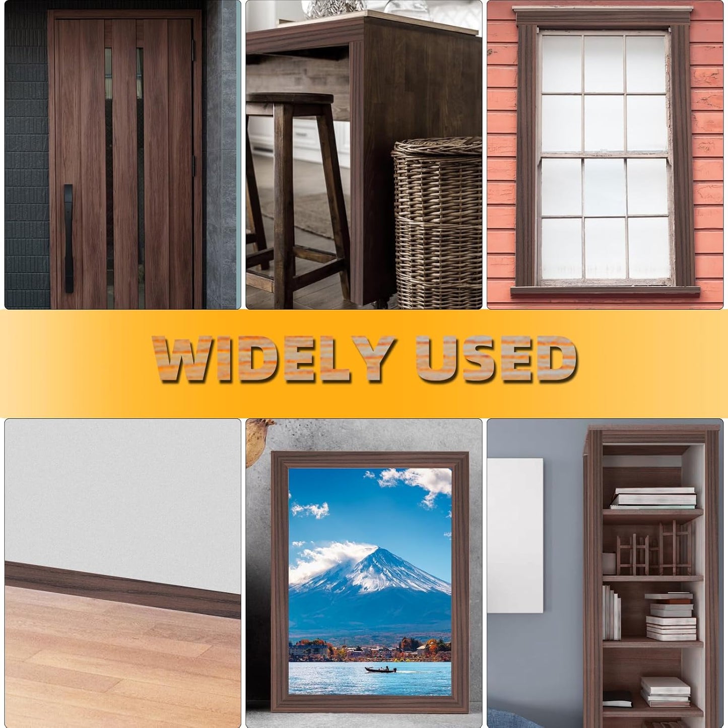 GSCIT Club Walnut Wallpaper, 2.4 inch X 25ft Self Adhesive Wood Grain Repair Tape Walnut Repair Patch for Tables, Chairs, Baseboards, Doors, Windows, Floors, Handicraft DIY.