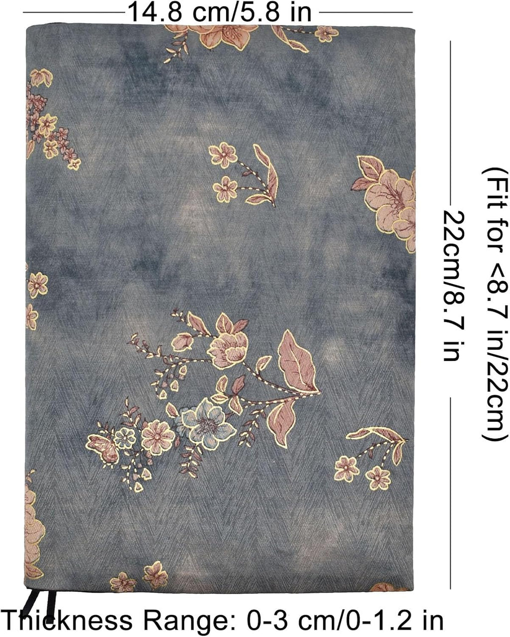 BLBMH Book Covers for Paperbacks Fit for 5.5x8.5 inch Adjustable Book Sleeve Cover for Women Over 15 Soft Cloth Protector for Bible Novels Notebook Journal - Flower 4 Green