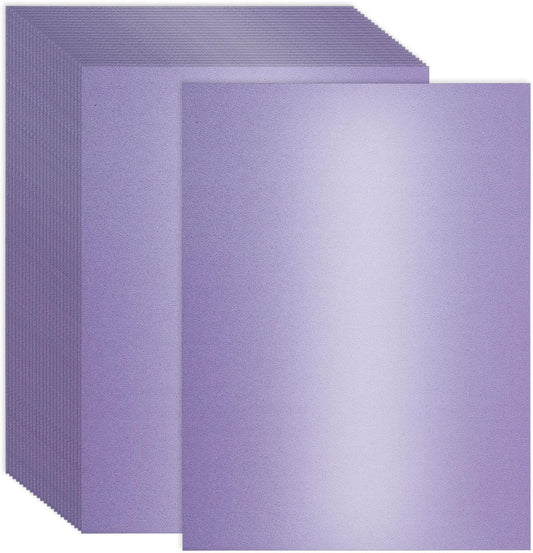 120 Sheets Purple Shimmer Cardstock 8.5 x 11 Inch Metallic Paper, 250gsm/92lb Double Sided Card Stock Pearlescent Paper for Invitations, Certificates, Crafts, DIY Cards