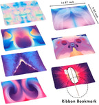 Feela 7 Pack Neon Pattern Jumbo Fabric Book Covers, Washable Durable Reusable Nylon, Stretchable for Hardcover Textbooks & Notebooks up to 9'x11'