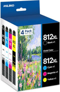 812XL Ink Cartridge Epson Remanufactured Replacement for Epson 812 812XL Ink Cartridges Combo Pack for Epson 812 XL T812XL Work for Workforce Pro WF-7840 WF-7820 WF-7310 EC-C7000 Printer（4 Pack）