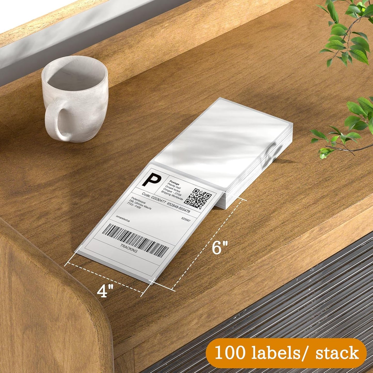 4 x 6 Fanfold Thermal Shipping Labels, 100 Laels Thermal Shipping Labels for FedEx Shipping Label, Compatible with JADENS,iDPRT, Munbyn Printers.