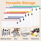 64Pack Mesh Zipper Pouch Bags, Waterproof A4 Letter Size Document Zipper Pouches for Storage, Teacher School, Toys, Puzzle, Office, 8 Colors