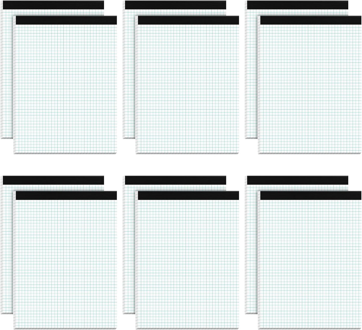 Graph Paper Pad 8.5 x 11, 12 Pack Graph Paper Notebook, 4x4 Graph Ruled, Grid Paper Pad 8-1/2" x 11", Blueprint Quadrille Pads, Grid Paper Notebook 8.5 x 11, White 70 GSM Graft Paper, 30 Sheets/Pad