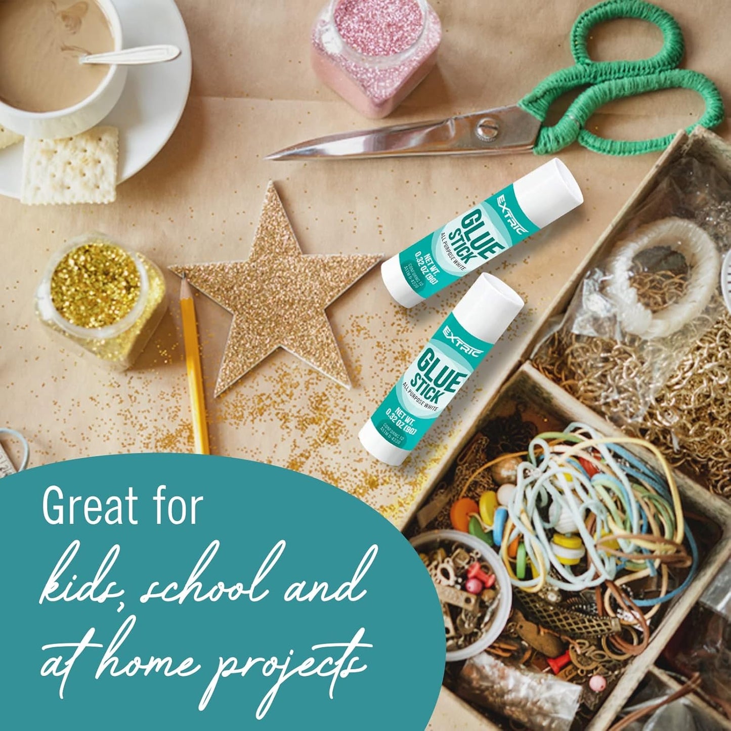 Glue Sticks Bulk Classroom, White Glue Sticks for Kids 36 Count, 0.75 Ounce, Washable All Purpose, for Kids, School and Home