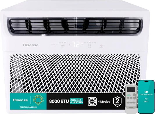 Hisense WCH08R25A Window Air Conditioner, 8,000 BTU, White