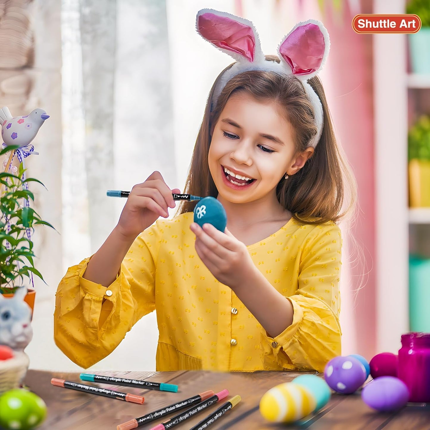 28 Pastel Colors Dual Tip Acrylic Paint Markers, Brush Tip and Fine Tip Acrylic Paint Pens for Rock Painting, Ceramic, Wood, Canvas, Plastic, Glass, Stone, Calligraphy, Card Making, DIY Crafts