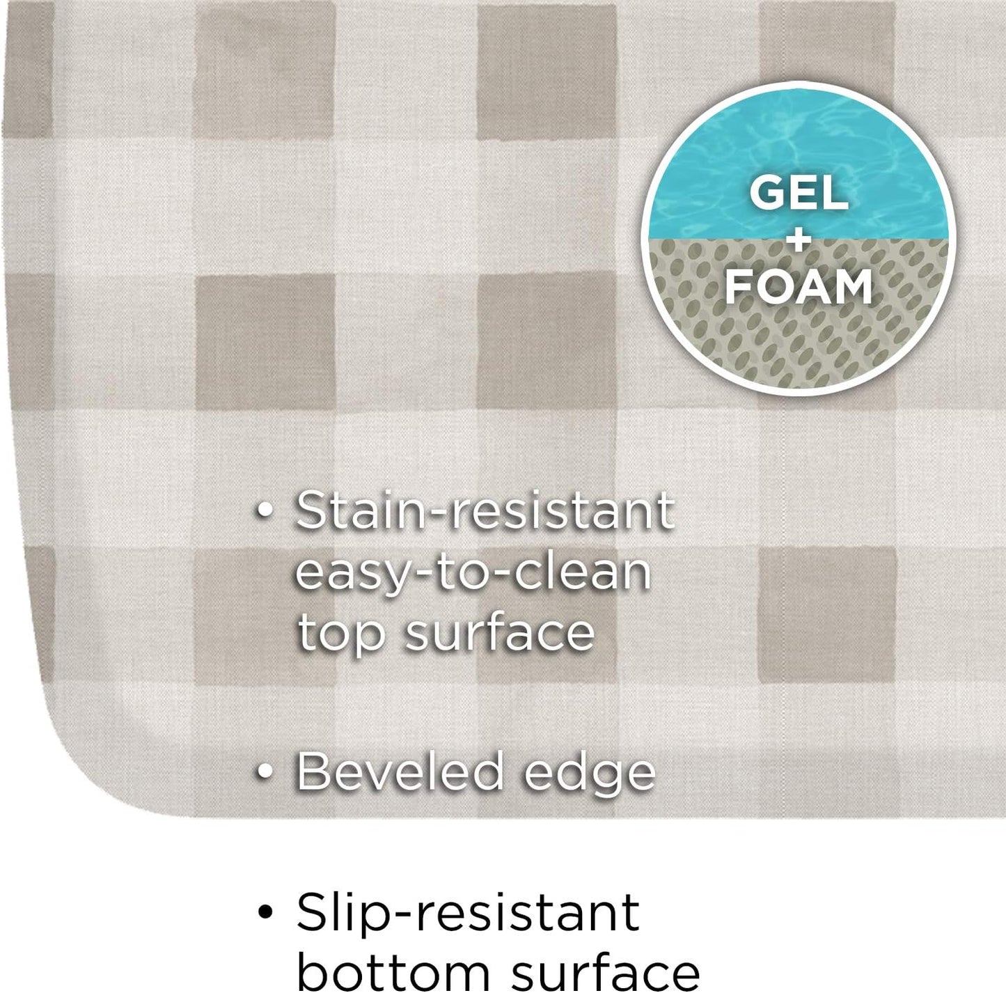 GelPro Elite Premium Gel + Foam 3/4" Thick Anti-Fatigue Floor Mat, 20" x 36", Farmhouse Tan