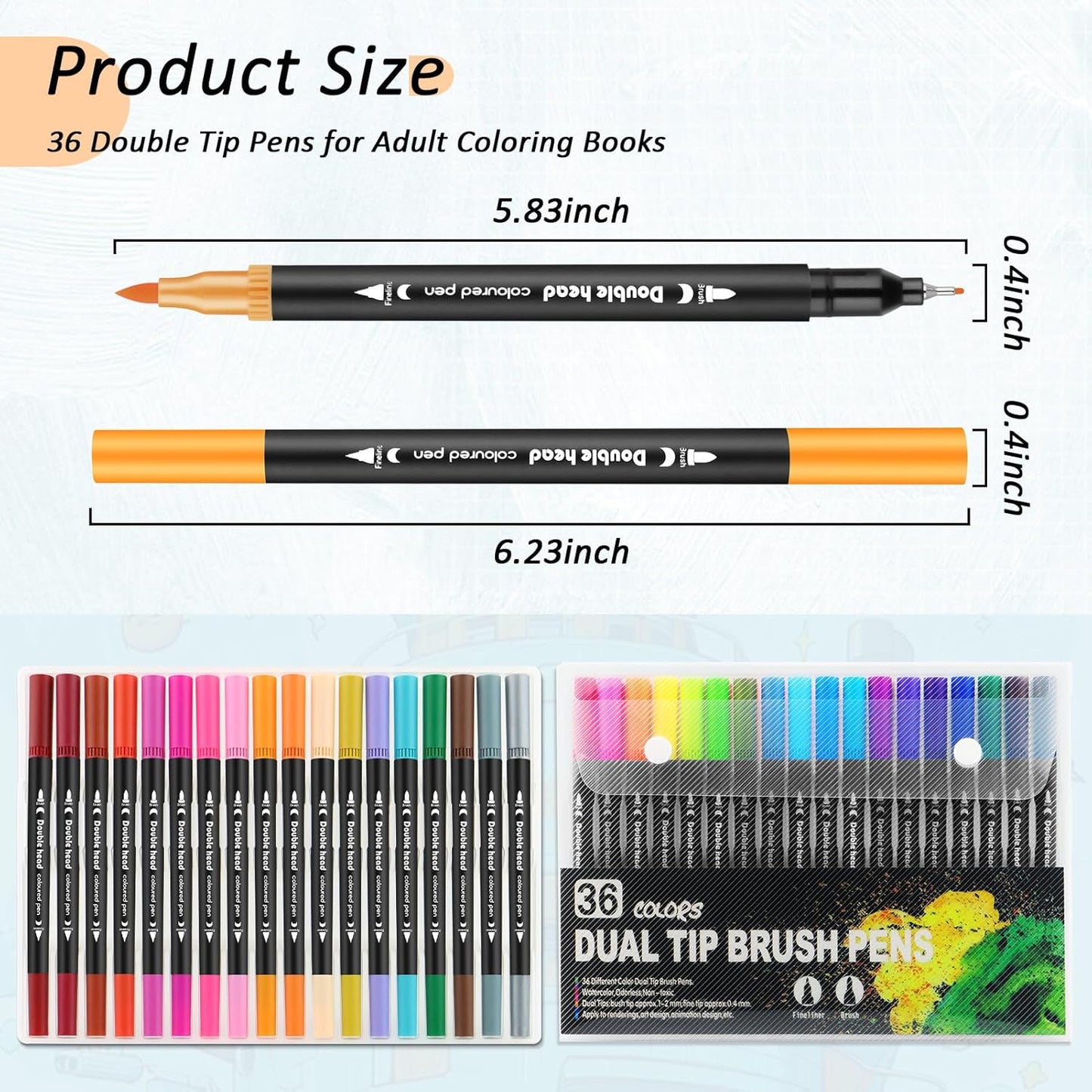 3Pcs Adult Coloring Book for Women Relaxation, 36 Colors Markers with Spiral Bound Adult Coloring Book for Women, 36 Dual Tip Colors Markers, Anxiety Relief Mindfulness Gifts(Ocean & Bird & Butterfly)