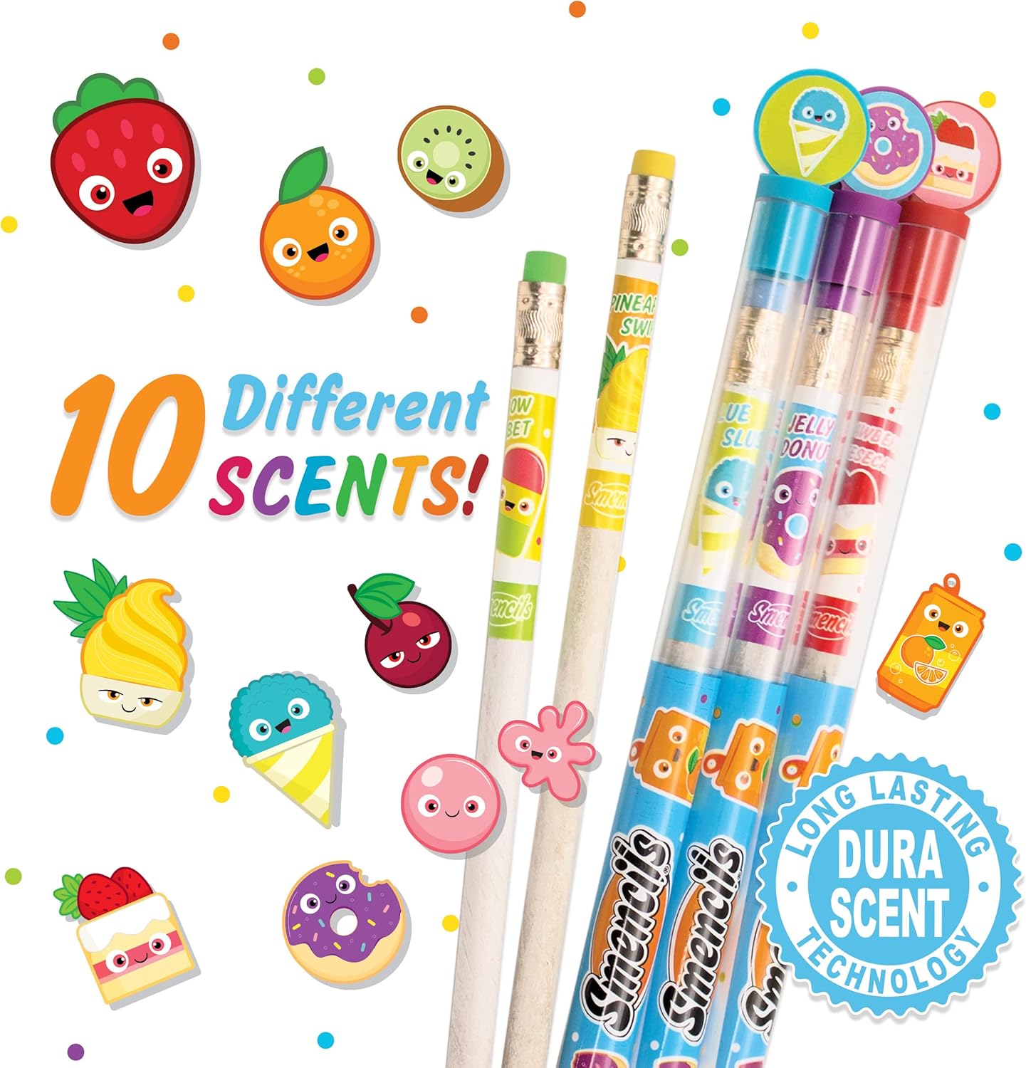 Graphite Smencils Cylinder - HB #2 Scented Pencils, 50 Count, Gifts for Kids, Party Favors, Classroom Rewards