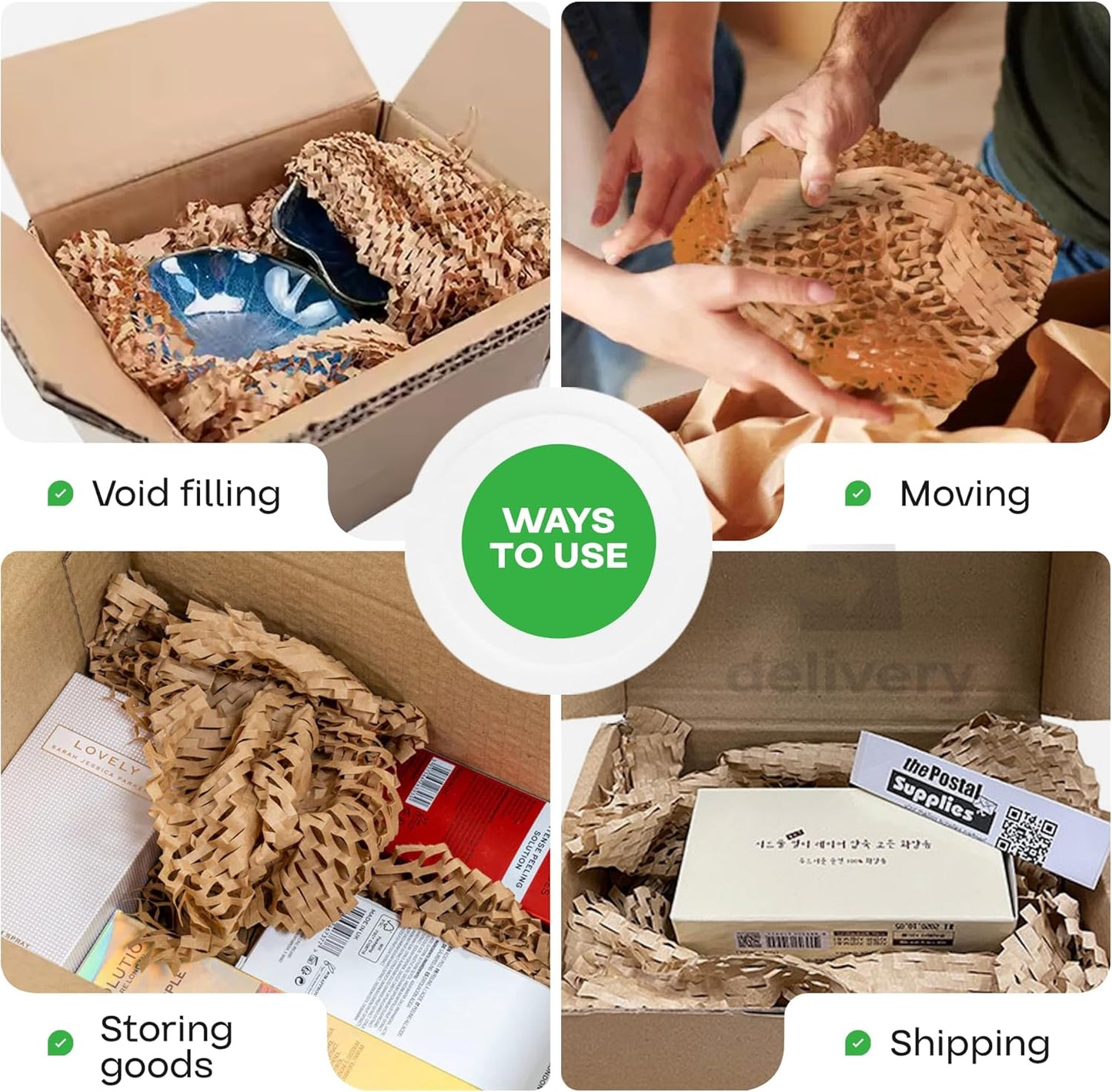 IDL Packaging HexaFil Honeycomb Packing Kraft Paper 15" x 10080" (840ft) in Self-Dispensed Box - Patented Cushioning Box Filler for Void Filling, Moving, Shipping - Alternative to Bubble Plastic