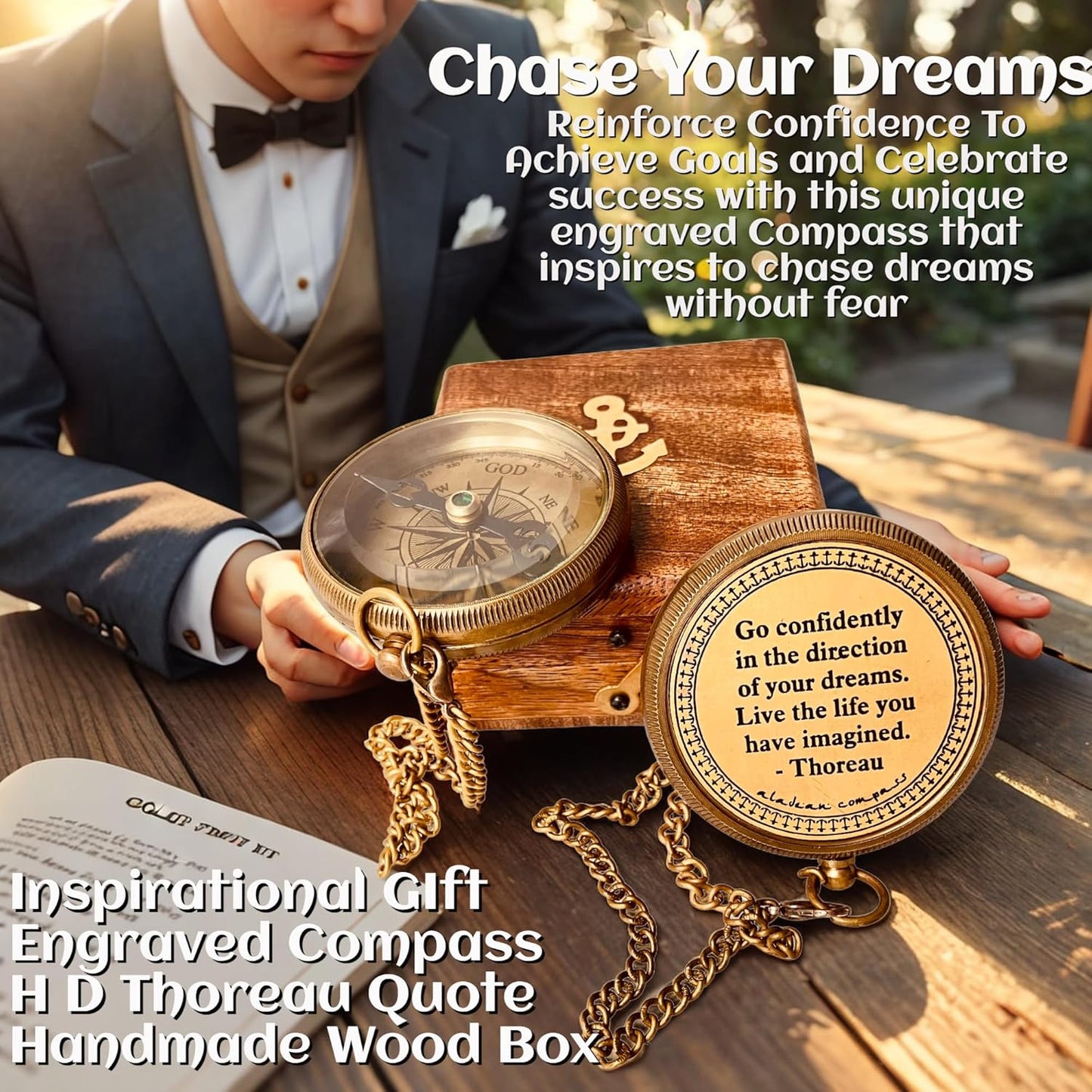 Gift for Son from Mom Dad | Engraved Compass 2" - Father to Son Gifts, Mom to Son Gifts for Graduation 2025, Birthday Baptism Confirmation Communion