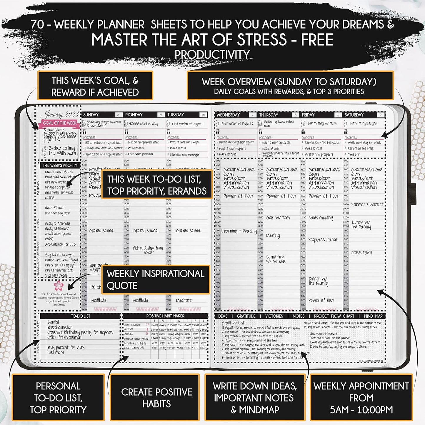 2025-2026 Planner Weekly and Monthly | 16-Month Life Planner to Increase Focus & Productivity | Reduce Overwhelm & Achieve Your Biggest Goals | Include Gift Box & Stickers | Sep 2025-Dec 2026